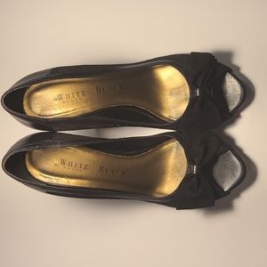 White House Black Market Black Peep Toe Wedge